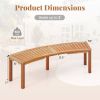 Outdoor 2-Person Backless Wooden Garden Bench with Modern Arch Design