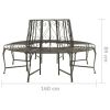 Roundabout Circular Outdoor Garden Tree Bench in Heavy Duty Grey Steel
