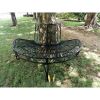 Half-Circle Outdoor Black Powder Coated Aluminum Tree Bench
