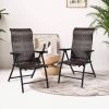 Outdoor/Indoor Folding Patio Chair with Brown Rattan Seat and High Back-Rest