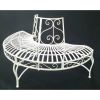 Half-Circle Outdoor White Powder Coated Aluminum Tree Bench
