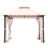 VEVOR Patio Gazebo for 6-8 Person, 10 x 10 FT Backyard Gazebo, with Mosquito Netting, Metal Frame, and PU Coated 180G Polyester