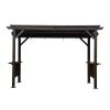 6.5x12FT Hardtop Grill Gazebo, Outdoor BBQ Gazebo with 2 Side Shelves and Sloping Galvanized Steel Roof
