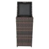With Top Cover Iron Frame Rattan Trash Can Brown Gradient