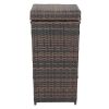 With Top Cover Iron Frame Rattan Trash Can Brown Gradient