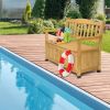 44inch Cedar Yard Storage Box With Backrest Armrest Bright Yellow