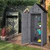 70in Black Double Slope Top Fir Courtyard Storage Room Dark Gray