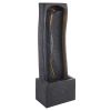 VEVOR Outdoor Water Fountain, 38.58 in Height Fountain and Waterfall, 1-Tier Floor Standing Rock Base Style Fountains with with LED Light and Pump