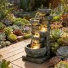 Outdoor Fountain, Garden Fountain with LED Lights Mixed