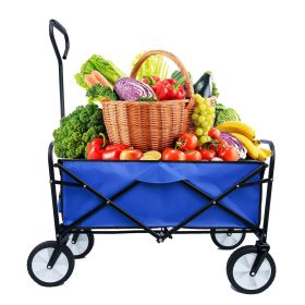 Outdoor Folding Wagon Garden ; Large Capacity Folding Wagon Garden Shopping Beach Cart ; Heavy Duty Foldable Cart; for Outdoor Activities; Beache