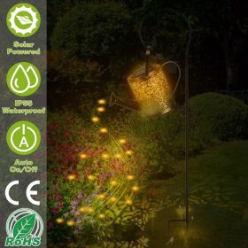 Solar Watering Can Powered String Light Hollow LED Watering Can Light Garden Fairy Decoration Solar Stake Lights For Pathway Yard Lawn Patio Land