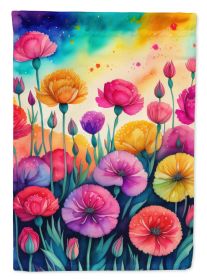Carnations in Color House Flag Large Porch Sleeve Pole Decorative Outside Yard Banner Artwork Wall Hanging, Polyester, House Size, Multicolor