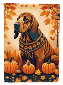 Bloodhound Fall House Flag Large Porch Sleeve Pole Decorative Outside Yard Banner Artwork Wall Hanging, Polyester, House Size, Multicolor