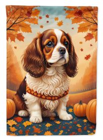 Cavalier Spaniel Fall House Flag Large Porch Sleeve Pole Decorative Outside Yard Banner Artwork Wall Hanging, Polyester, House Size, Multicolor
