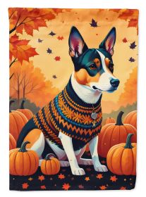 Basenji Fall House Flag Large Porch Sleeve Pole Decorative Outside Yard Banner Artwork Wall Hanging, Polyester, House Size, Multicolor