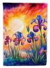 Iris in Color House Flag Large Porch Sleeve Pole Decorative Outside Yard Banner Artwork Wall Hanging, Polyester, House Size, Multicolor