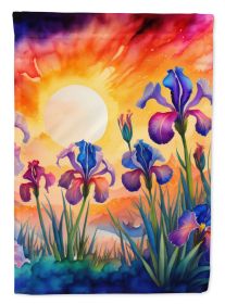 Iris in Color House Flag Large Porch Sleeve Pole Decorative Outside Yard Banner Artwork Wall Hanging, Polyester, House Size, Multicolor