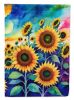 Sunflowers in Color House Flag Large Porch Sleeve Pole Decorative Outside Yard Banner Artwork Wall Hanging, Polyester, House Size, Multicolor