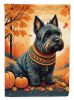 Scottish Terrier Fall House Flag Large Porch Sleeve Pole Decorative Outside Yard Banner Artwork Wall Hanging, Polyester, House Size, Multicolor