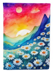 Daisies in Color House Flag Large Porch Sleeve Pole Decorative Outside Yard Banner Artwork Wall Hanging, Polyester, House Size, Multicolor