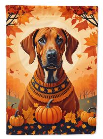 Rhodesian Ridgeback Fall House Flag Large Porch Sleeve Pole Decorative Outside Yard Banner Artwork Wall Hanging, Polyester, House Size, Multicolor