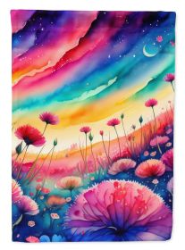 Dianthus in Color House Flag Large Porch Sleeve Pole Decorative Outside Yard Banner Artwork Wall Hanging, Polyester, House Size, Multicolor