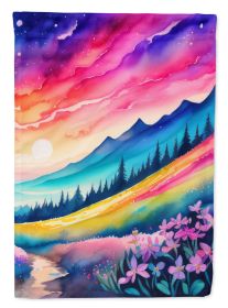 Phlox in Color House Flag Large Porch Sleeve Pole Decorative Outside Yard Banner Artwork Wall Hanging, Polyester, House Size, Multicolor