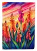 Gladiolus in Color House Flag Large Porch Sleeve Pole Decorative Outside Yard Banner Artwork Wall Hanging, Polyester, House Size, Multicolor