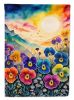 Pansies in Color House Flag Large Porch Sleeve Pole Decorative Outside Yard Banner Artwork Wall Hanging, Polyester, House Size, Multicolor