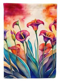 Calla Lilies in Color House Flag Large Porch Sleeve Pole Decorative Outside Yard Banner Artwork Wall Hanging, Polyester, House Size, Multicolor