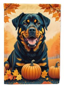 Rottweiler Fall House Flag Large Porch Sleeve Pole Decorative Outside Yard Banner Artwork Wall Hanging, Polyester, House Size, Multicolor