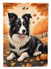 Border Collie Fall House Flag Large Porch Sleeve Pole Decorative Outside Yard Banner Artwork Wall Hanging, Polyester, House Size, Multicolor