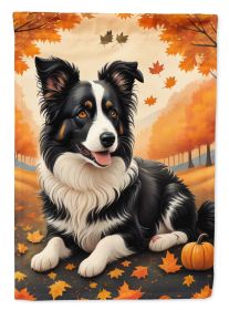 Border Collie Fall House Flag Large Porch Sleeve Pole Decorative Outside Yard Banner Artwork Wall Hanging, Polyester, House Size, Multicolor