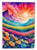 Petunias in Color House Flag Large Porch Sleeve Pole Decorative Outside Yard Banner Artwork Wall Hanging, Polyester, House Size, Multicolor