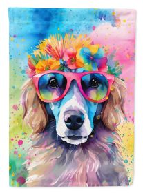 Poodle Hippie Dawg House Flag Large Porch Sleeve Pole Decorative Outside Yard Banner Artwork Wall Hanging, Polyester, House Size, Multicolor