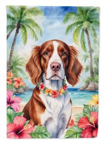 Welsh Springer Spaniel Luau Garden Flag Mailbox Flag Decorative Yard Flag Banner Outside Patio Artwork Yard Flower Beds, Garden Size, Multicolor