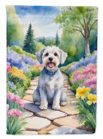 Dandie Dinmont Terrier Spring Path Garden Flag Mailbox Flag Decorative Yard Flag Banner Outside Patio Artwork Yard Flower Beds, Garden Size