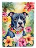 Staffordshire Bull Terrier Luau Garden Flag Mailbox Flag Decorative Yard Flag Banner Outside Patio Artwork Yard Flower Beds, Garden Size, Multicolor