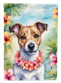 Jack Russell Terrier Luau Garden Flag Mailbox Flag Decorative Yard Flag Banner Outside Patio Artwork Yard Flower Beds, Garden Size, Multicolor