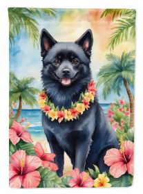 Schipperke Luau Garden Flag Mailbox Flag Decorative Yard Flag Banner Outside Patio Artwork Yard Flower Beds, Garden Size, Multicolor