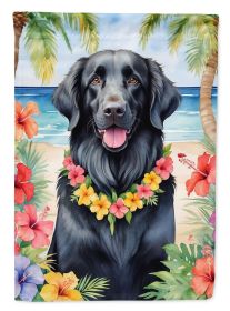Flat-Coated Retriever Luau Garden Flag Mailbox Flag Decorative Yard Flag Banner Outside Patio Artwork Yard Flower Beds, Garden Size, Multicolor