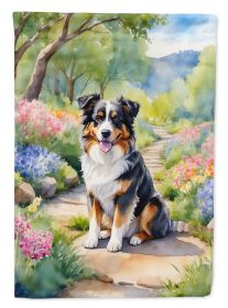 Australian Shepherd Spring Garden Garden Flag Mailbox Flag Decorative Yard Flag Banner Outside Patio Artwork Yard Flower Beds, Garden Size, Multicolor