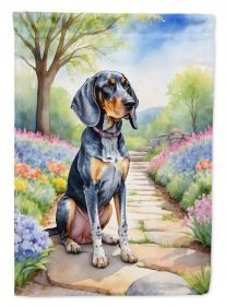 Bluetick Coonhound Spring Path Garden Flag Mailbox Flag Decorative Yard Flag Banner Outside Patio Artwork Yard Flower Beds, Garden Size, Multicolor