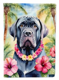 Neapolitan Mastiff Luau Garden Flag Mailbox Flag Decorative Yard Flag Banner Outside Patio Artwork Yard Flower Beds, Garden Size, Multicolor