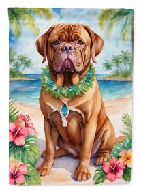 Dogue de Bordeaux Luau Garden Flag Mailbox Flag Decorative Yard Flag Banner Outside Patio Artwork Yard Flower Beds, Garden Size, Multicolor
