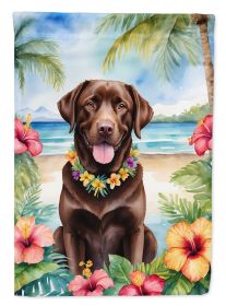 Chocolate Labrador Retriever Luau Garden Flag Mailbox Flag Decorative Yard Flag Banner Outside Patio Artwork Yard Flower Beds, Garden Size, Multicolor