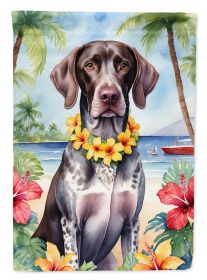 German Shorthaired Pointer Luau Garden Flag Mailbox Flag Decorative Yard Flag Banner Outside Patio Artwork Yard Flower Beds, Garden Size, Multicolor