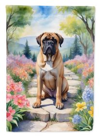 Bullmastiff Spring Path Garden Flag Mailbox Flag Decorative Yard Flag Banner Outside Patio Artwork Yard Flower Beds, Garden Size, Multicolor