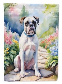 White Boxer Spring Path Garden Flag Mailbox Flag Decorative Yard Flag Banner Outside Patio Artwork Yard Flower Beds, Garden Size, Multicolor