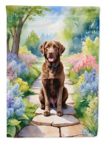 Chesapeake Bay Retriever Spring Path Garden Flag Mailbox Flag Decorative Yard Flag Banner Outside Patio Artwork Yard Flower Beds, Garden Size